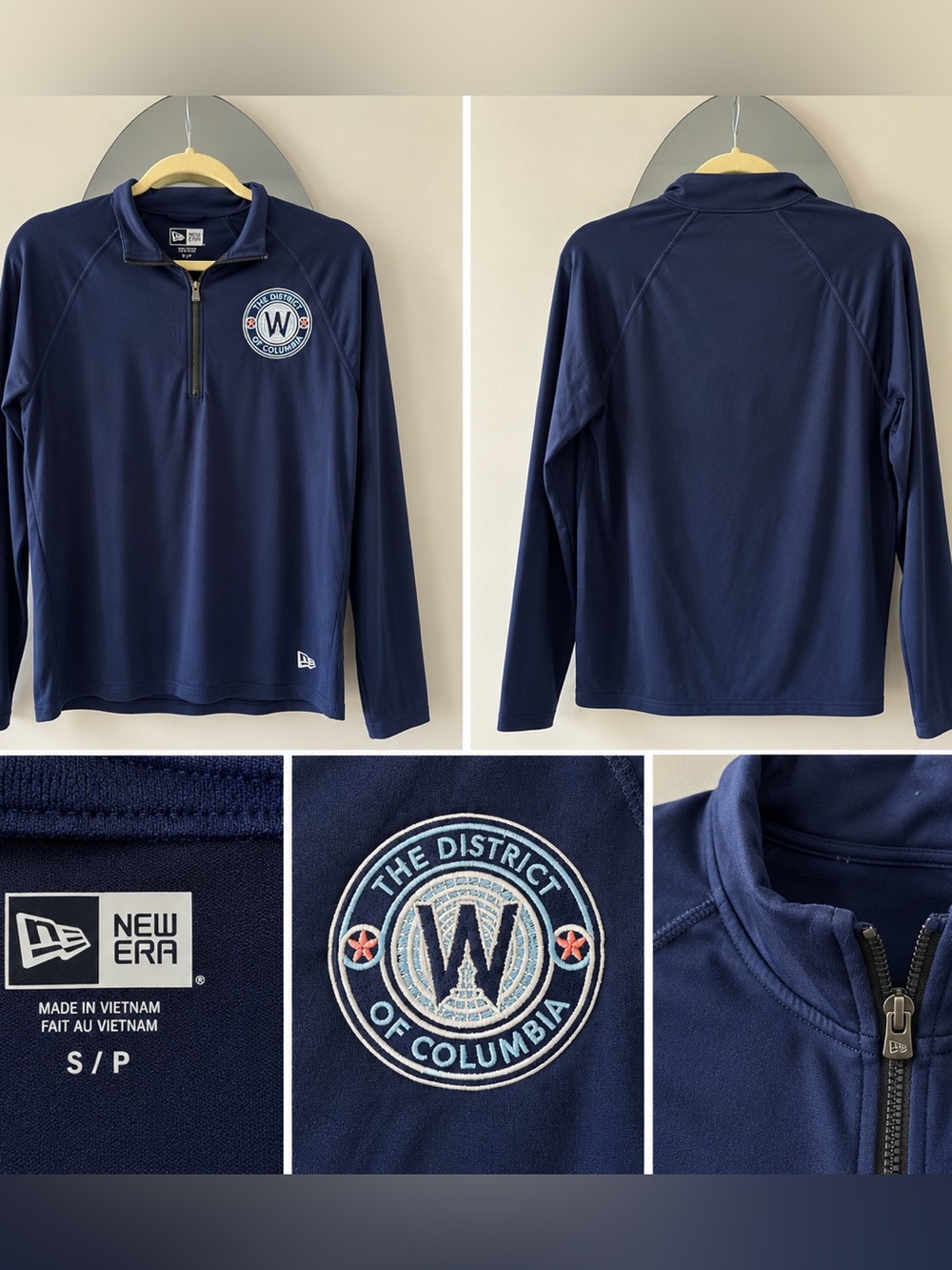 New Era Women’s Navy Quarter-Zip Pullover with District of Columbia Patch